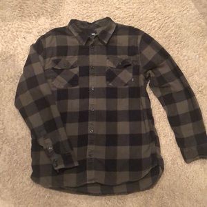 Vans long sleeved plaid button up shirt